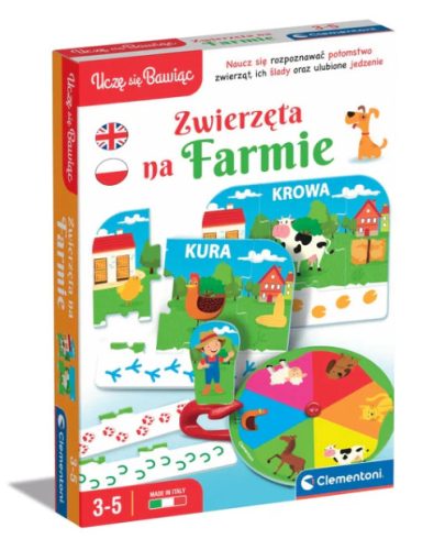 Oktatójáték Farm Animals Játssz és tanulj lengyel nyelvet Clementoni 50768