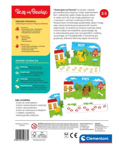 Oktatójáték Farm Animals Játssz és tanulj lengyel nyelvet Clementoni 50768