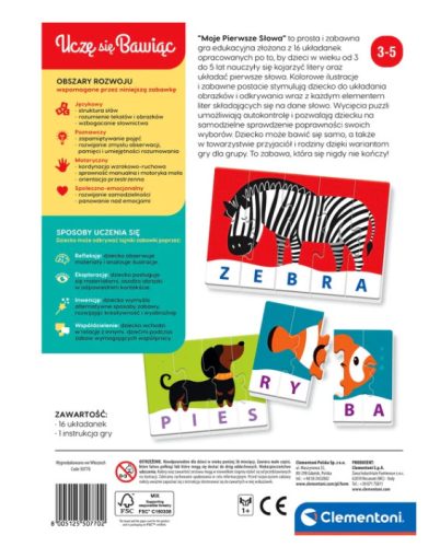 Oktatójáték rejtvény: Első szavaim Játssz és tanulj lengyel nyelvet Clementoni 50770