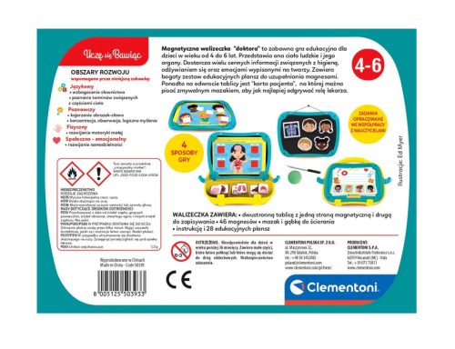 Mágneses oktató orvostok, játékon keresztül tanulható lengyel nyelv Clementoni 50393