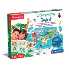   Oktatójáték rejtvények és kvízek: Állatok Fedezze fel a világot Játsszon és tanuljon lengyel nyelvet Clementoni 50779