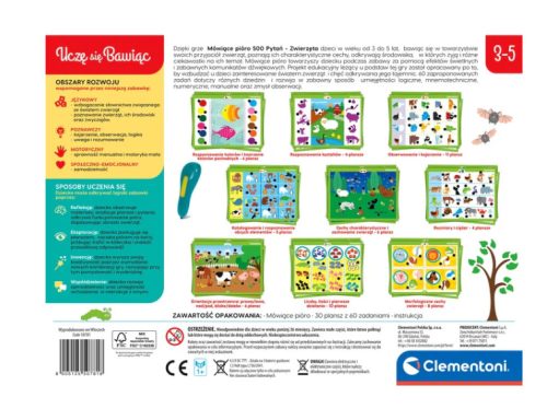 Beszélőtoll 500 Kérdések: Állatok játszanak és tanuljanak lengyel nyelvet Clementoni 50781