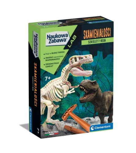 Tudományos szórakoztató fosszíliák T-Rex csontváz lengyel nyelven Clementoni 50858