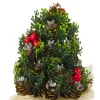 Mesterséges Karácsonyfa Tobozok Piros Berkenye Díszek 17x10cm