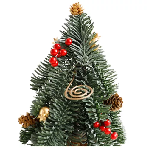 Dekoratív karácsonyfa törzsön piros berkenye tobozok 38 x 15 cm