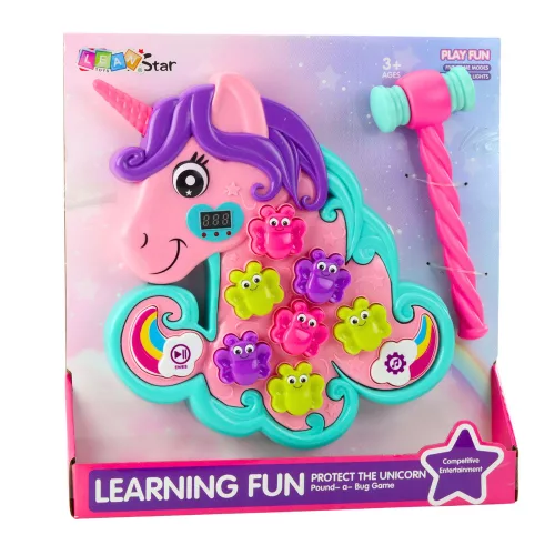 Whac A Mole Arcade játék Unicorn színes fények hangjai
