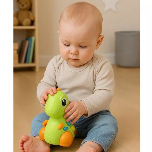 Interaktív játék kisgyermekeknek Dinoszaurusz kerekeken Fények és Hangok