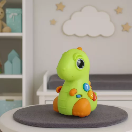Interaktív játék kisgyermekeknek Dinoszaurusz kerekeken Fények és Hangok