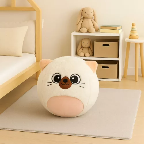 Növekvő plüss ugrálólabda fehér cica pumpa 50 cm