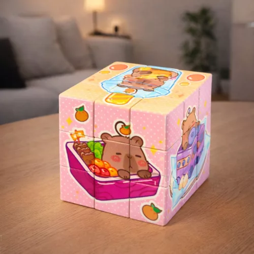 Kapibara Oktató Színes Logikai Kirakó Kocka 6x6 cm