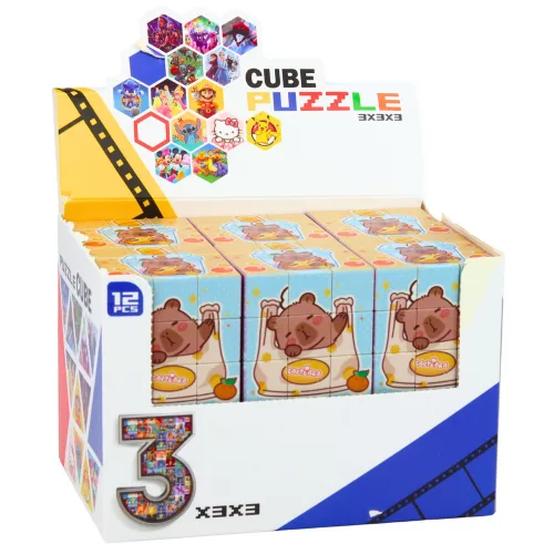 Kapibara Oktató Színes Logikai Kirakó Kocka 6x6 cm