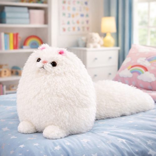 Plüssjáték Ölelnivaló Nagymacska Hosszú Farokkal Bolyhos 30 x 30 cm