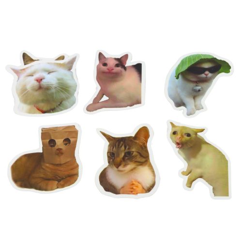 Macskák Matricák Szett Mémek Dekoratív Különböző Motívumok 50 db 7-8 cm