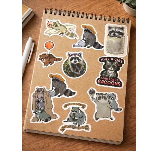 Mosómedve matrica szett dekoratív különböző motívumokkal 50 db 7-8 cm