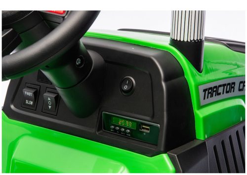 CH9959B Akkumulátoros traktor pótkocsival, világoszöld, 24V