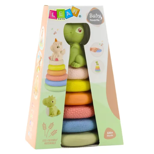 Puha, érzékszervi piramis dinoszaurusz gumi ECO színes