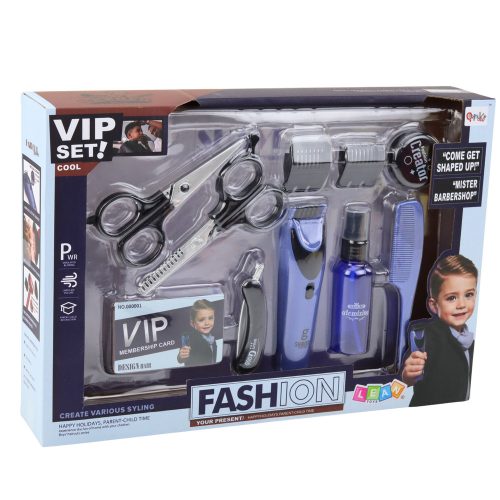 Kis borbély készlet fodrászvágó olló tartozékok 10 db.