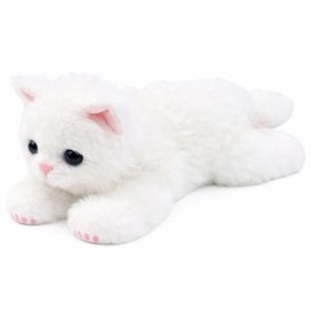 Plüssjáték Ölelnivaló Játék Cica Fekvő Fehér 38 cm