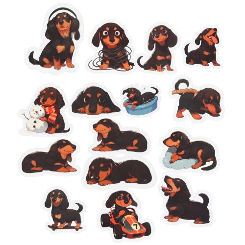 Tacskó matricakészlet különféle motívumok díszítésére 54 db.