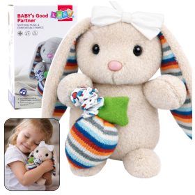   Puha plüss nyuszi zenélő doboz ölelnivaló játék kabalafigura bézs