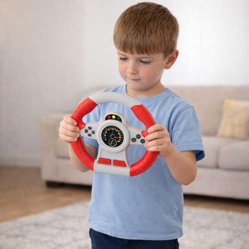 Interaktív kormánykerék-szimulátor lámpái pirosan szólnak