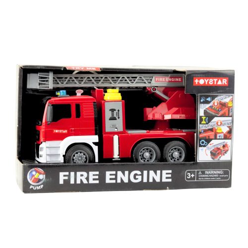 Tűzoltóautó gémmel Tűzoltóság hajtás Víz ömlött fények hangok