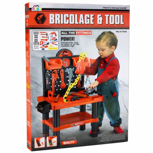 Gyermek Műhely Barkács Asztali Szerszámok Kiegészítők 70 cm