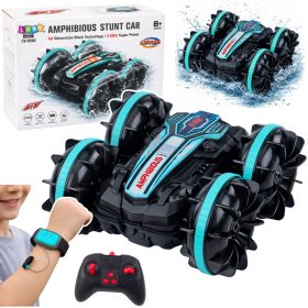 Távirányítású RC kaszkadőr autó úszó türkiz 4x4