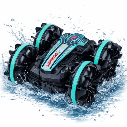 Távirányítású RC kaszkadőr autó úszó türkiz 4x4