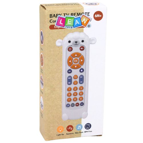 Távirányítós interaktív oktató rágóka fények hangok fehér bárány