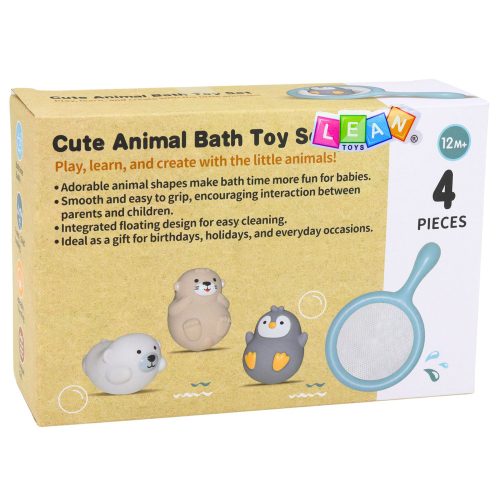 Fürdőjáték-szett Horgász Gumi Állatok Pasztell Szűrő 4 db.