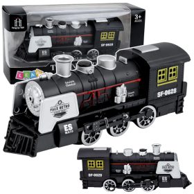   Klasszikus mozdony akadályérzékelő füstfények fekete hangok