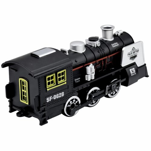 Klasszikus mozdony akadályérzékelő füstfények fekete hangok