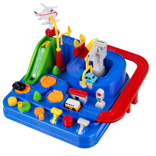 Autós Akadálypálya Interaktív Oktató Parkoló 4 Autóval Kék