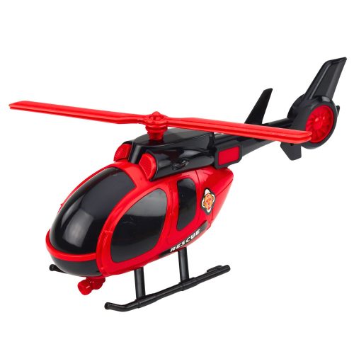 Tűzoltó mentőkészlet, teherautó, vontató, autó, helikopter, fények, hangok