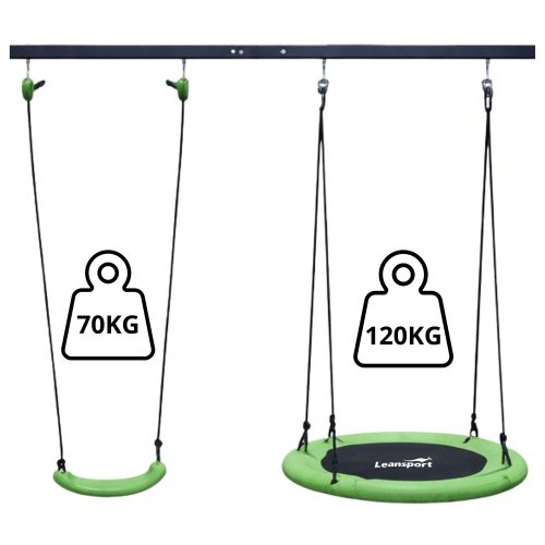 Kerti hinta, gólyafészek, 2 az 1-ben, keret, fekete, 260 x 173 cm