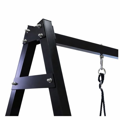 Kerti hinta, gólyafészek, 2 az 1-ben, keret, fekete, 260 x 173 cm