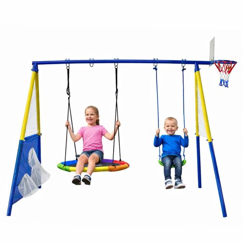 Kerti játszótér gyerekeknek, gólyafészek hintakosár 4 az 1-ben