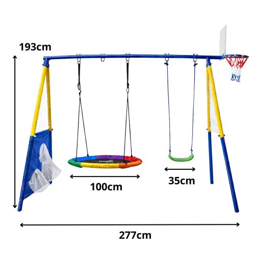 Kerti játszótér gyerekeknek, gólyafészek hintakosár 4 az 1-ben