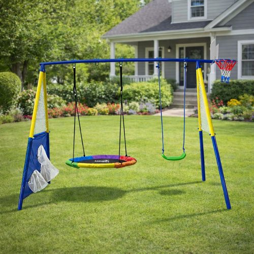 Kerti játszótér gyerekeknek, gólyafészek hintakosár 4 az 1-ben