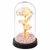Örök Rózsa Üvegkupolában LED Kristályvilágítás 21,5 x 11 cm