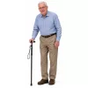 Telescopic Folding Adjustable Aluminum Walking Stick for Seniors Black 85-95cm