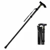 Telescopic Folding Adjustable Aluminum Walking Stick for Seniors Black 85-95cm