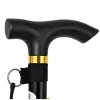 Telescopic Folding Adjustable Aluminum Walking Stick for Seniors Black 85-95cm