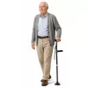Adjustable Folding Walking Stick with LED Flashlight for Seniors, Black, 80-100 cm