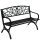 Kerti Pad Terasz Kerti Fém 2 Személyes Díszített Fekete 127 cm