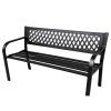 Kerti Pad, Park, Terasz, Kerti, Fém, Kétszemélyes, Fekete, 120 cm