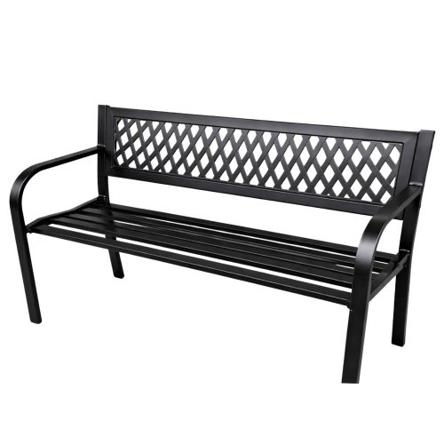 Kerti Pad, Park, Terasz, Kerti, Fém, Kétszemélyes, Fekete, 120 cm
