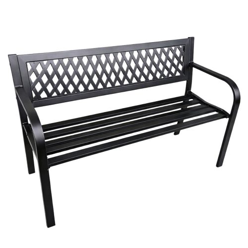 Kerti Pad, Park, Terasz, Kerti, Fém, Kétszemélyes, Fekete, 120 cm