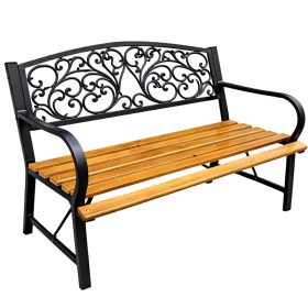   Kerti Pad, Parki Terasz, Kerti Fém, Fa, 2 Személyes, 118 cm